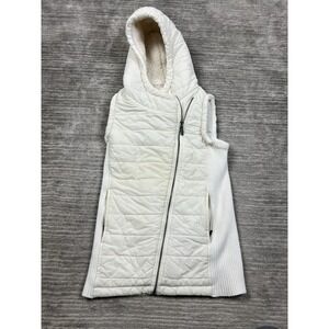 Artisan NY Sweater Vest Womens Small White‎ Hooded Full Zip Casual